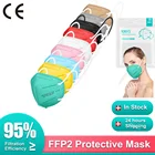 10-200 шт., черная респираторная маска ffp2 kn95 mascarilla fpp2