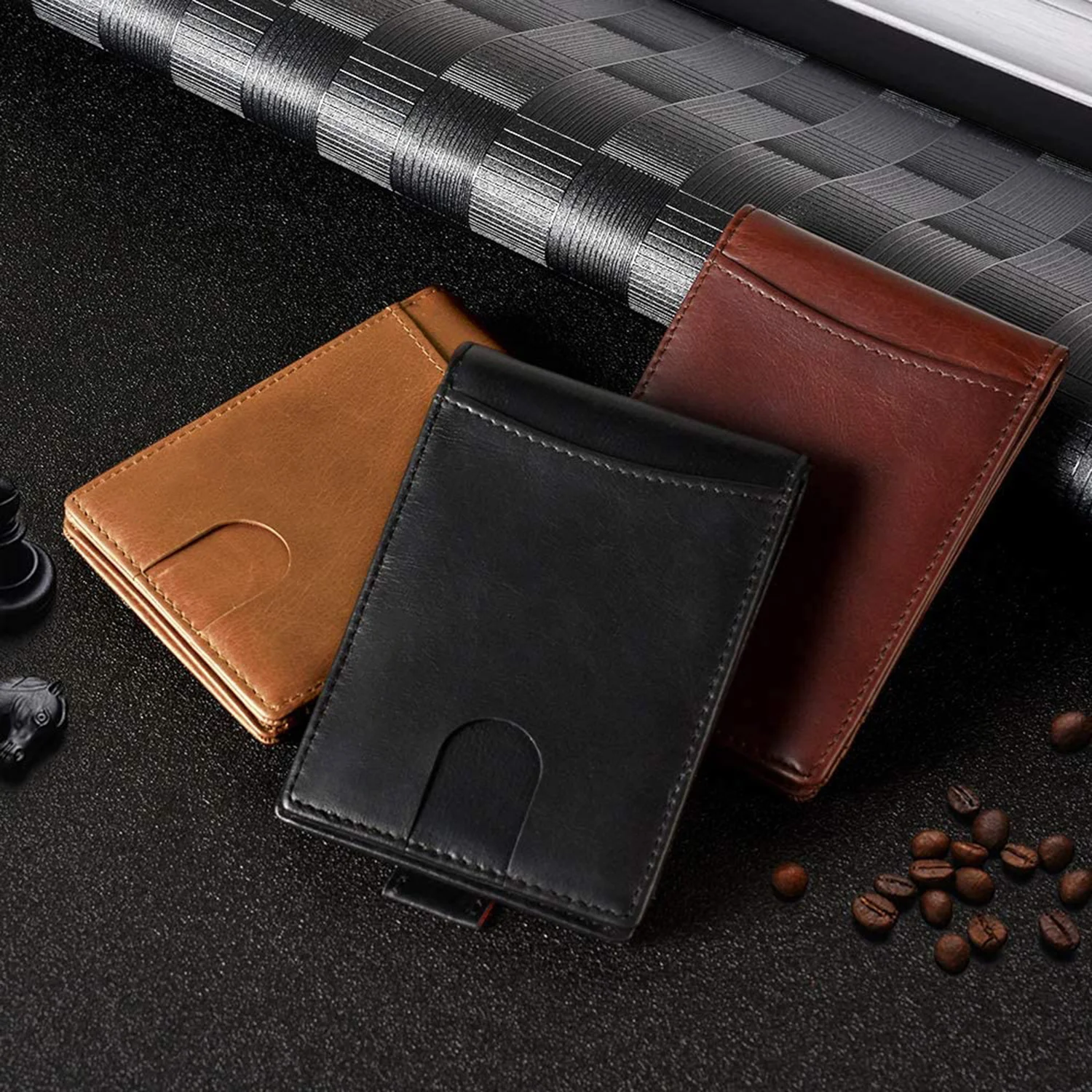 Carbon Fiber RFID Slim Card Holder Fashion Luxury Multi Card Bag Men's Bifold Short Wallet Dollars Clip Small Bank Card Cover