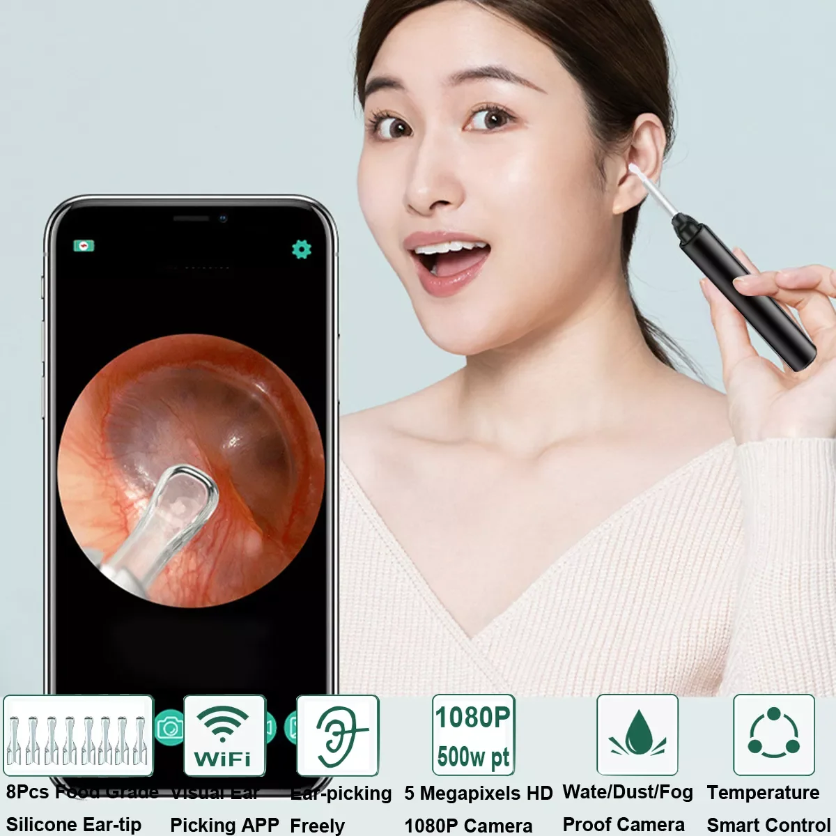 

Wifi Wireless Video Ear Endoscope Ear Inspect Digital Medical Otoscope For Ios Android Pc 3.5mm Camera 1080p Borescope Earpick