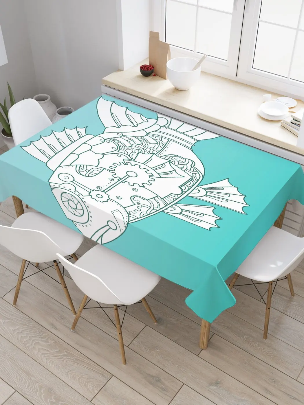 kitchen rectangular tissue tablecloth on the table Printing decor home textile Accessories color cover high-quality Party round dining |