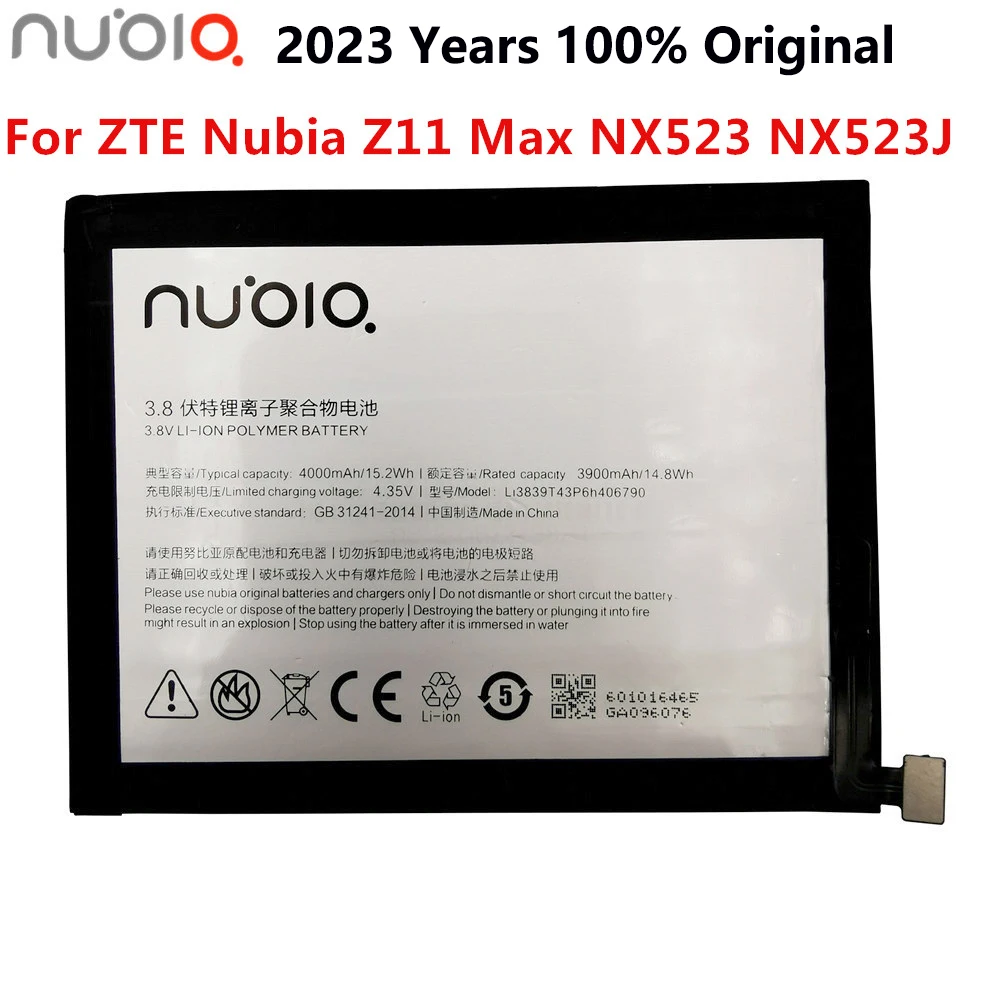 

3.8V 4000mAh Li3839T43P6h406790 For ZTE Nubia Z11 Max NX523 NX523J Battery