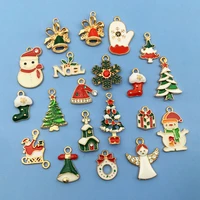 mix zinc alloy enamel gold plated christmas cute charms pendant for diy fashion necklace bracelet jewelry making accessories