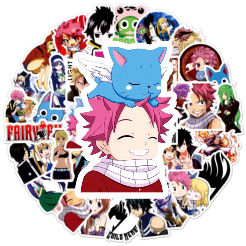 

10/30/50pcs Japanese Anime Manga Fairy Tail Sticker For Luggage Laptop Ipad Skateboard Cup Phone Case Sticker Wholesale