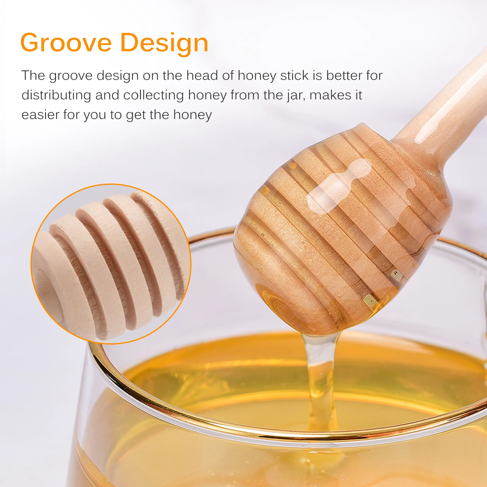 Honey Stir Bar Mixing Handle Jar Spoon Practical 100Pc Wood Dipper Honey Long Stick Supplies Honey Kitchen Tools 100/50/24pcs images - 6
