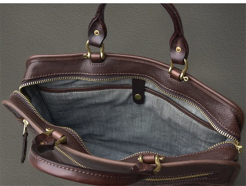 PNDME casual luxury natural genuine leather laptop briefcase business real cowhide handbag office work 13 inches messenger bag