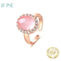 if pie natural rose quartz sterling silver womens ring light pink 6 8 carats natural crystal romantic style essential oil ring