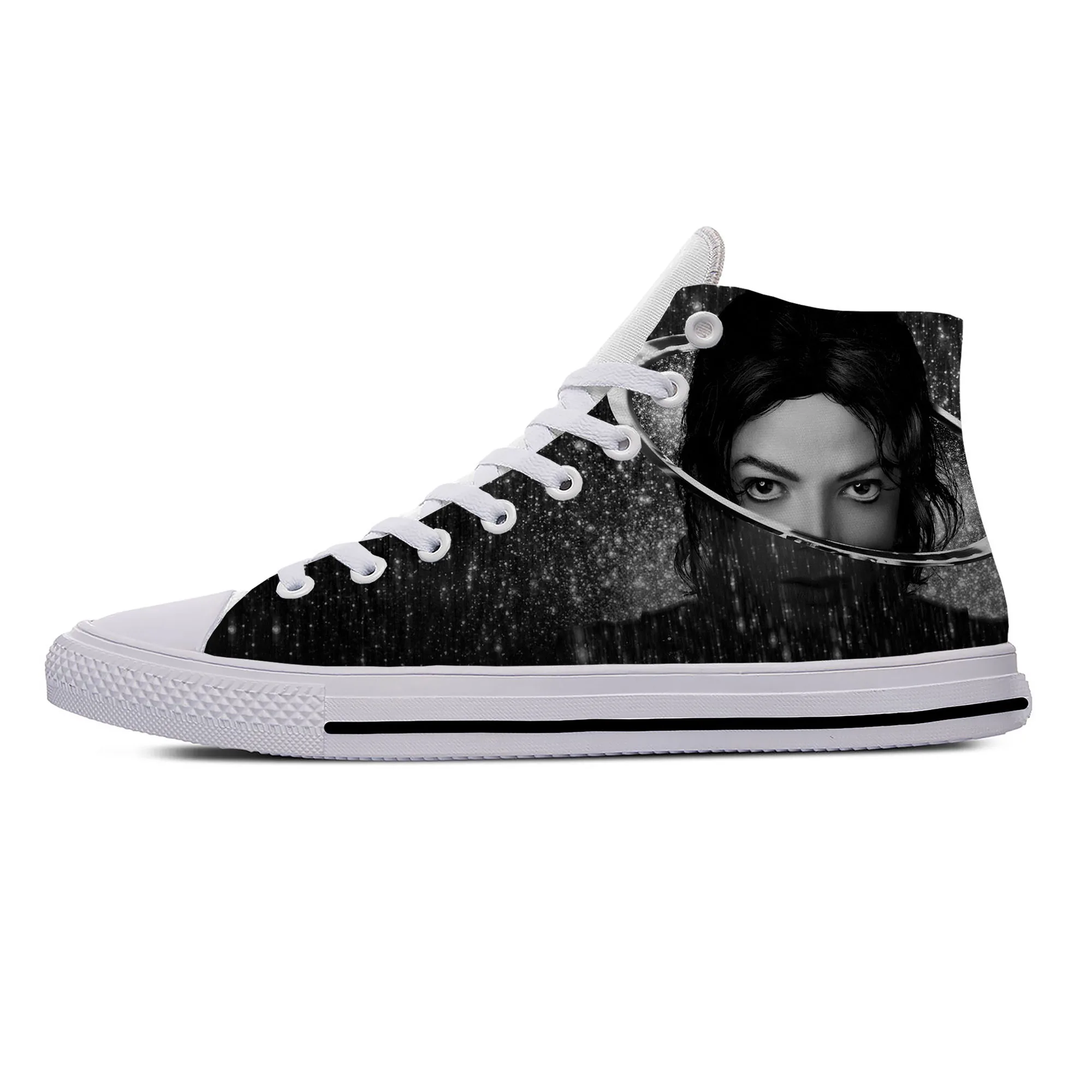 

Hot King of Pop Michael Jackson Rock Music Fashion Casual Shoes High Top Breathable Men Women Sneakers Lightweight Board Shoes