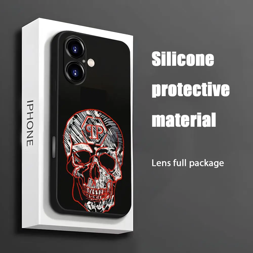 Q-p H-orr-oR Trend Brand Hot Чехол для телефона iPhone 16 15 14 13 12 11 X XR XS 8 Plus Mini Pro Max Мягкий черный