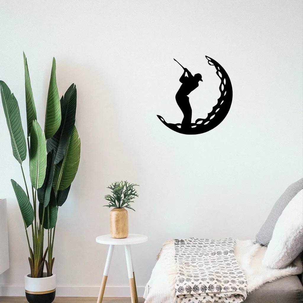 Мяч Для Гольфа Металлический Настенный Художественный Декоративный Подвесной