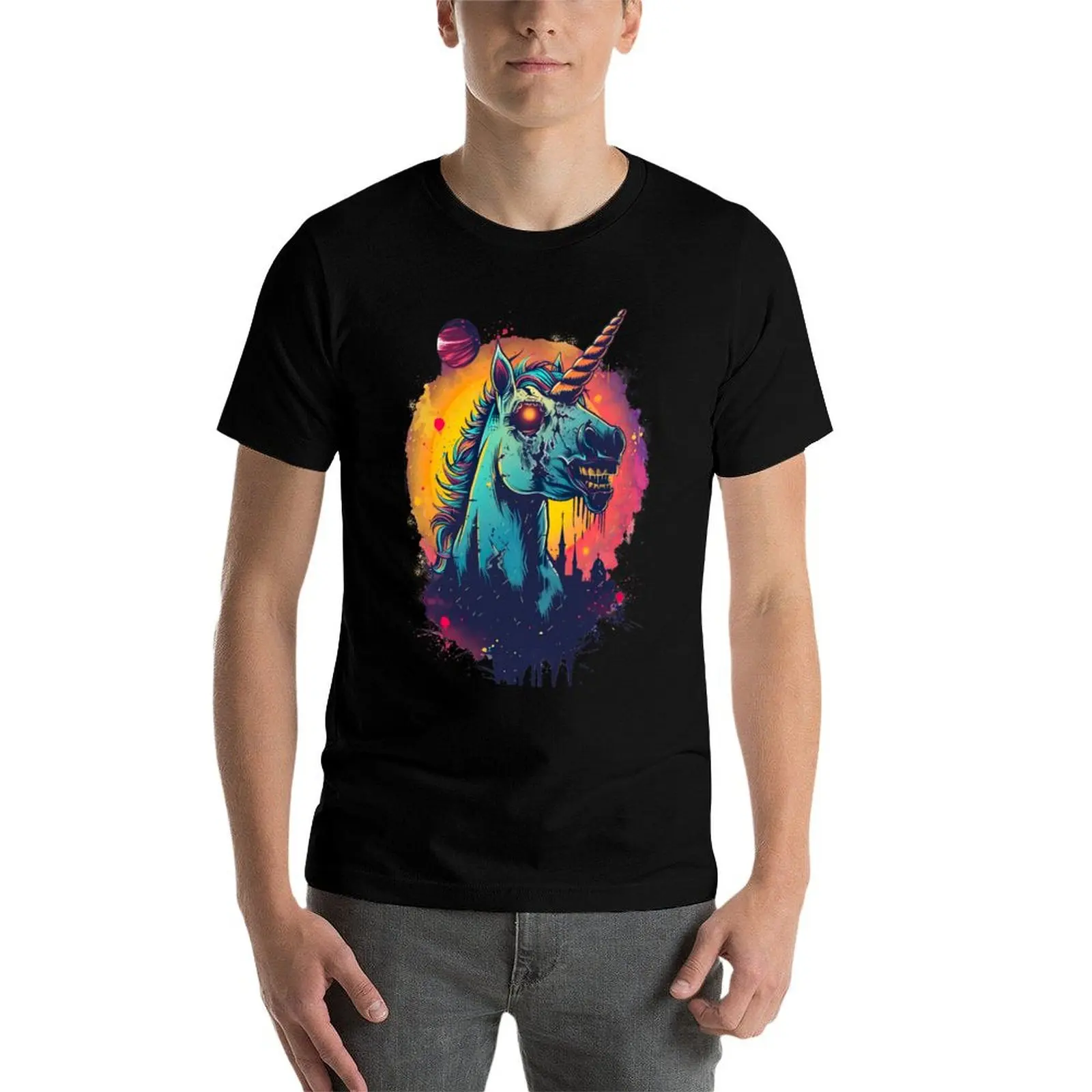 Фото Футболка Zombie Unicorn (Zombiecorn) из мягкого эластичного материала с короткими рукавами №4