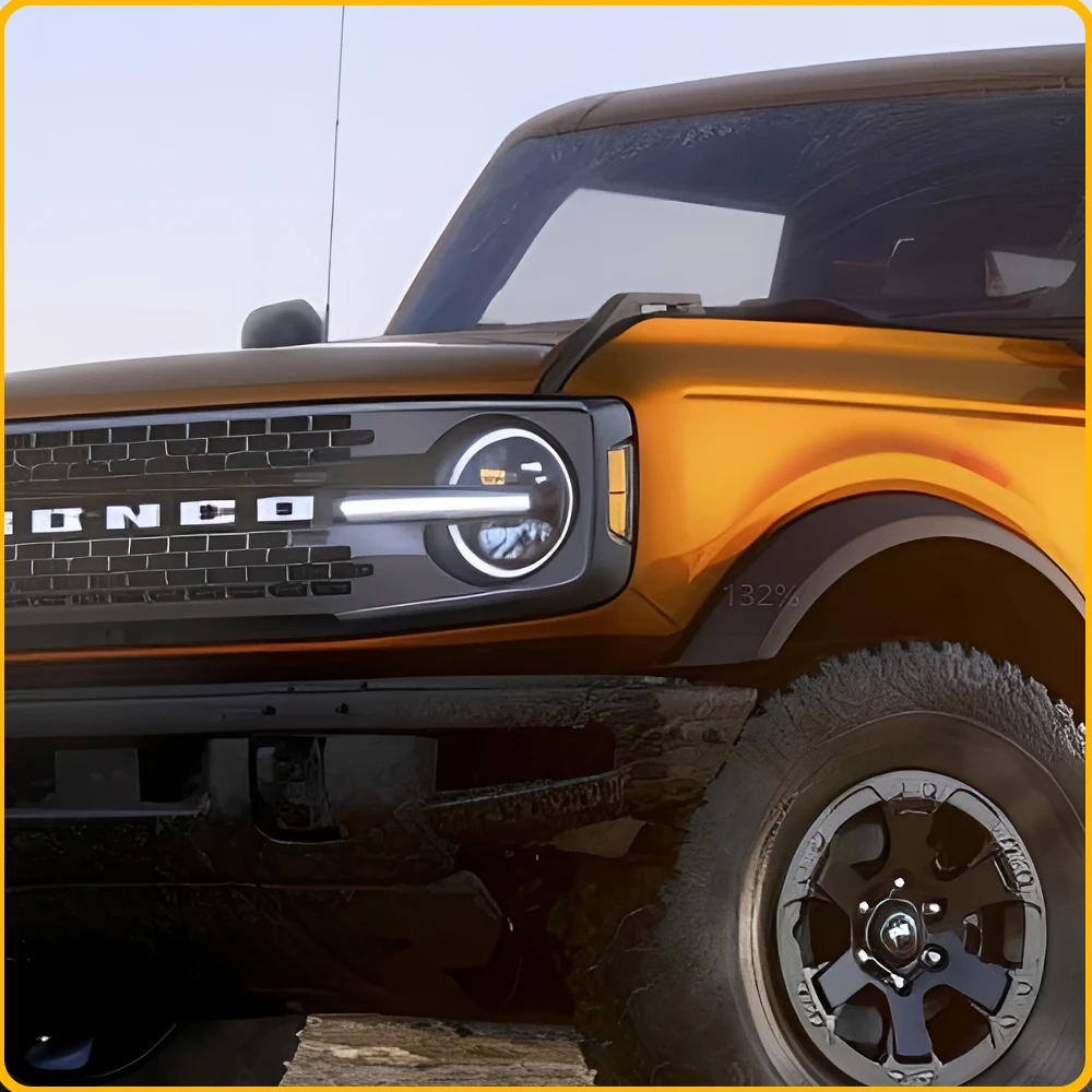 Фото Светодиодные фары дневного света (DRL) в сборе для Ford Bronco U725 2021-2024, с проекционными линзами, система Plug and Play, автомобильные аксессуары. №4