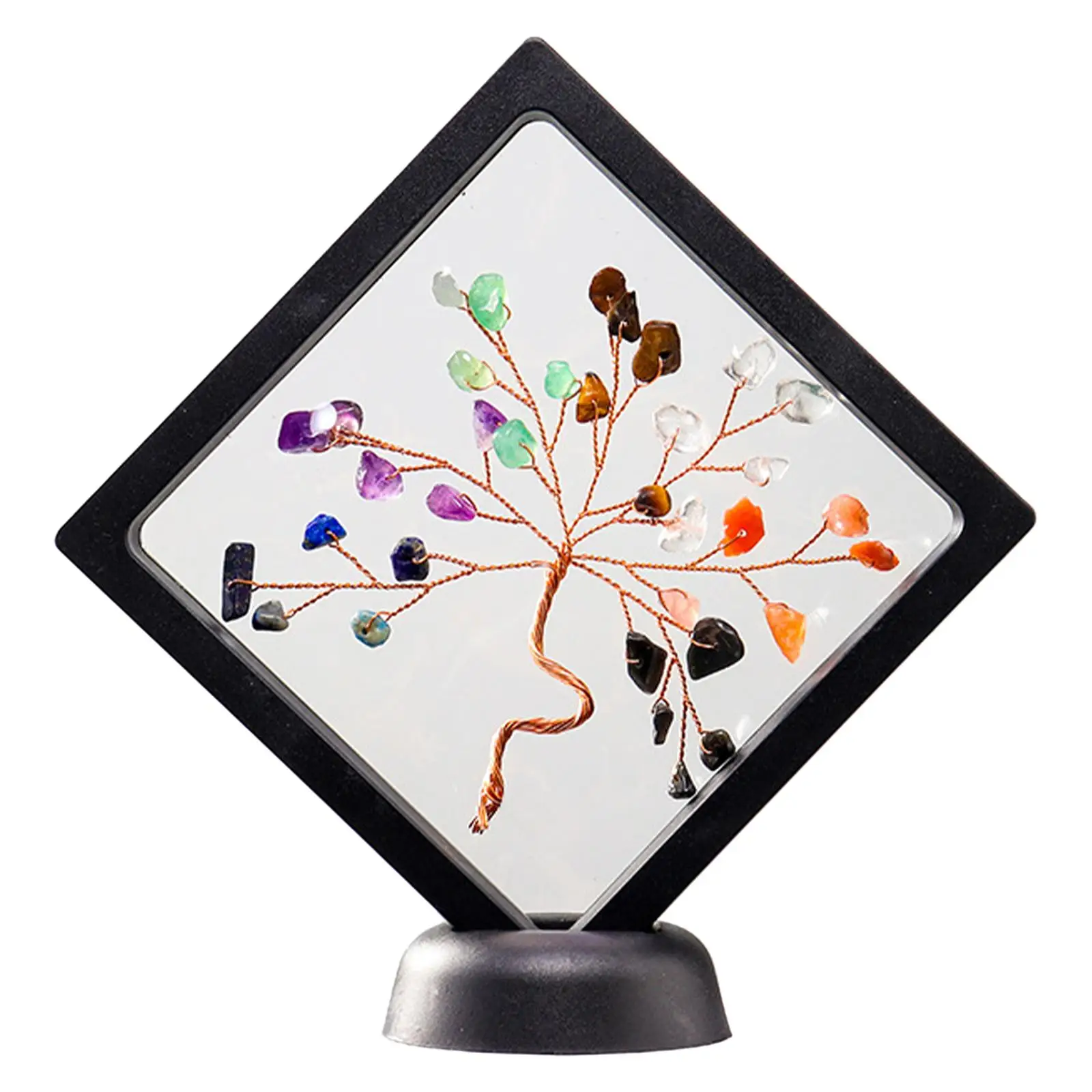 

Natural Crystal Lucky Tree Ornament Art Good Luck Gemstone Lucky Tree Decor