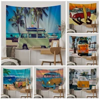 beach bus printed large wall tapestry hanging tarot hippie wall rugs dorm home decor