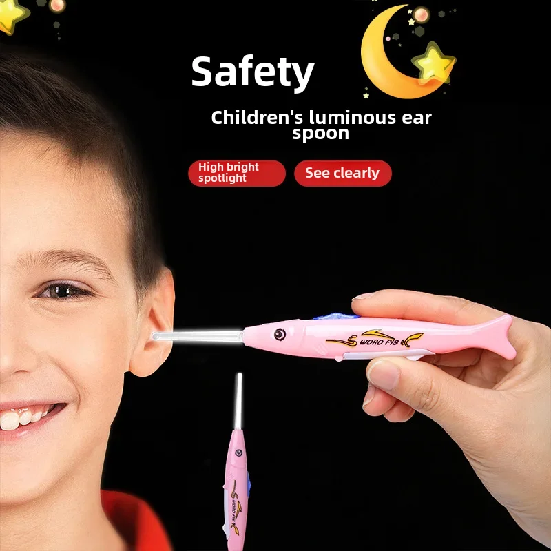 Glowing Ear Spoon Light Electronic Cleaning For Adults Children Care Tool Visible
