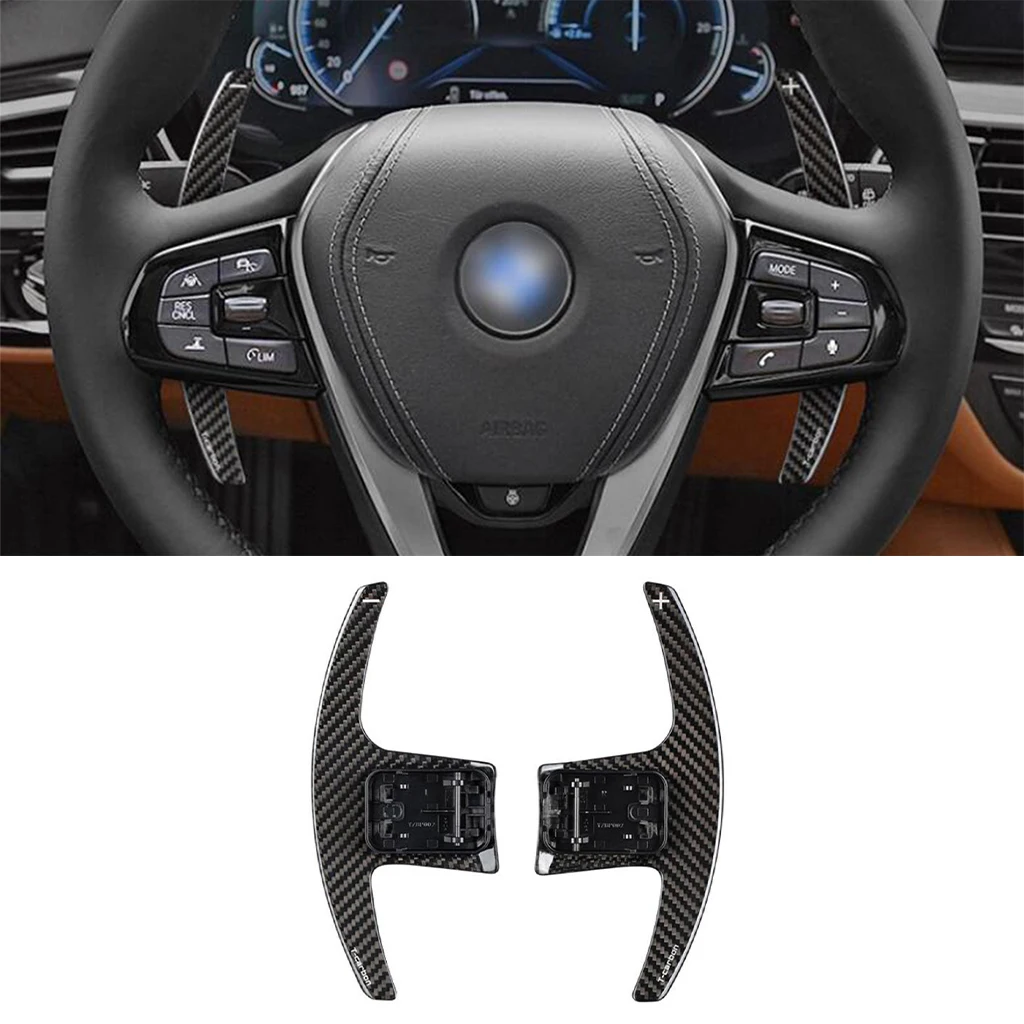 

2 Pcs Real Carbon Fiber Steering Wheel Shift Paddle Replacement For BMW G20 G30 G32 G11 G01 G02 G05 G06 M5 F90 X3M X4M