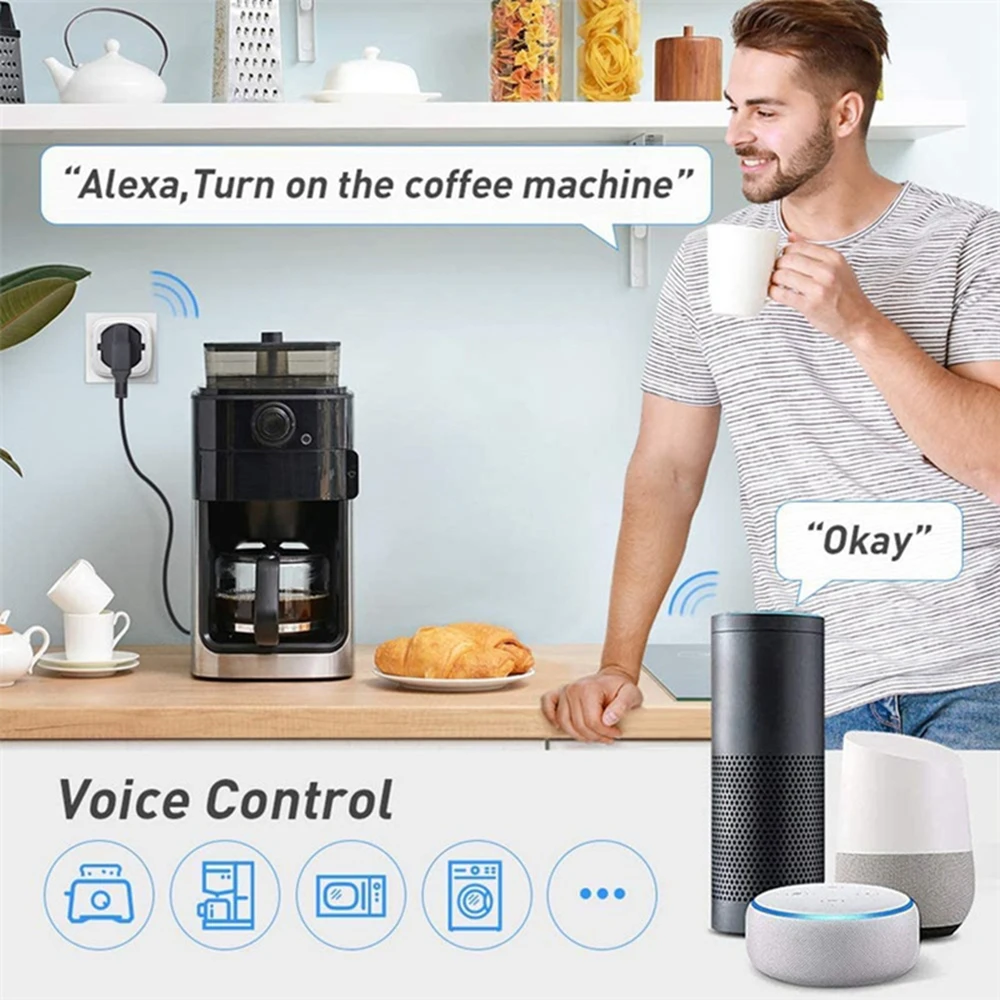 Чили Италия 16A Wi-Fi Smart Plug Home Tuya Life Бытовая техника Розетка питания Голосовое