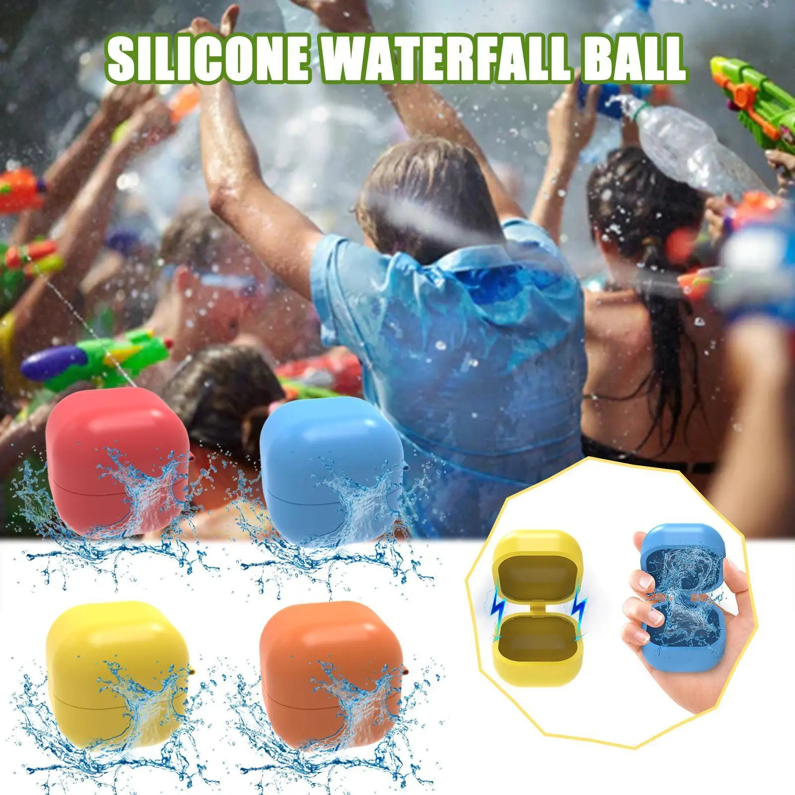 

Reusable Silicone Bomb Water Balloons Quick Filling Self Sealing Waterfall Ball For Child&a Dult Summer Outdoor Games Pool D4p0