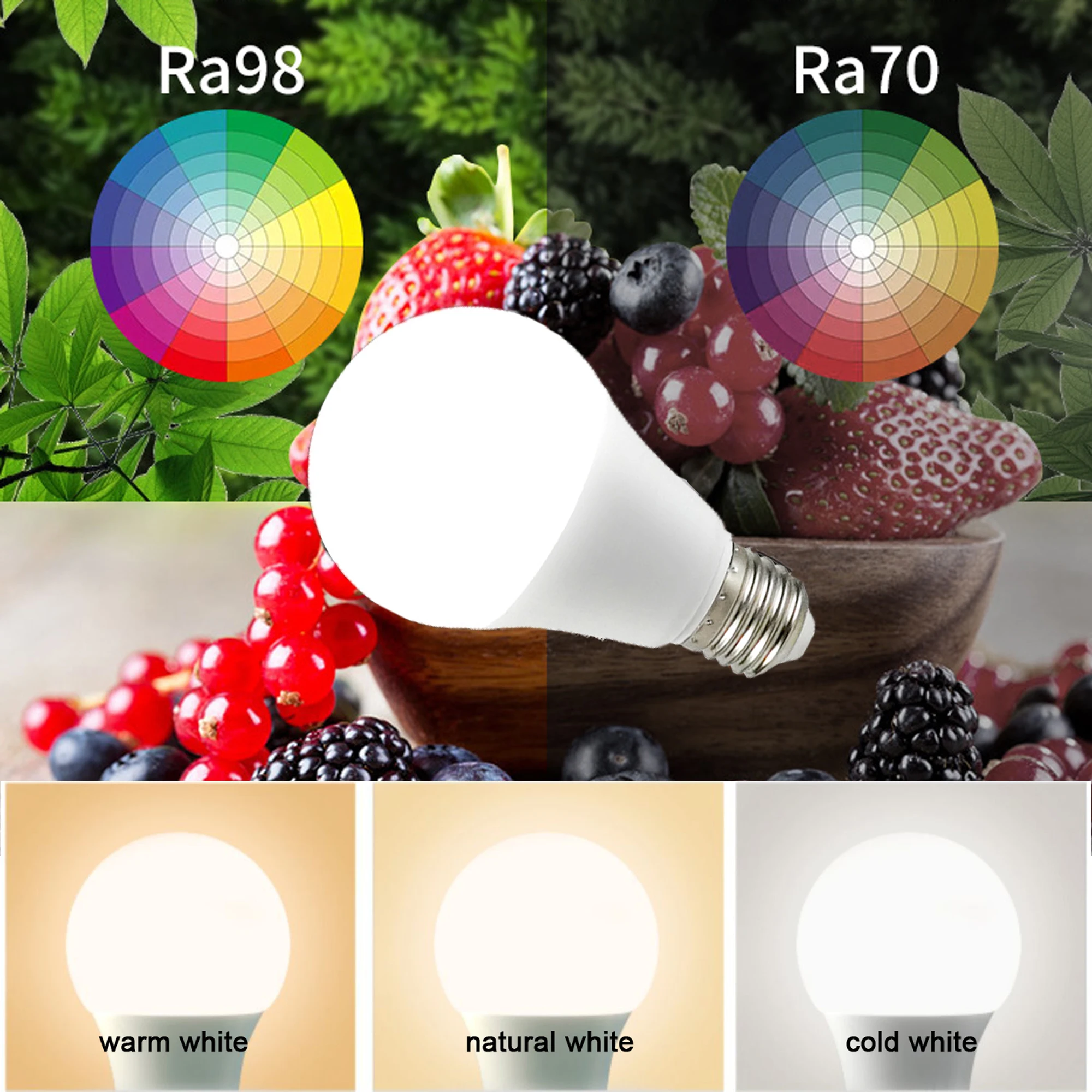 

DIY LED U-Home High CRI RA 95+ AC220V E27 Dimmable LED Bulbs Lamp 3000K/4000K/6000K 400lm-1400lm 5W 7W 9W for Room Office Garage