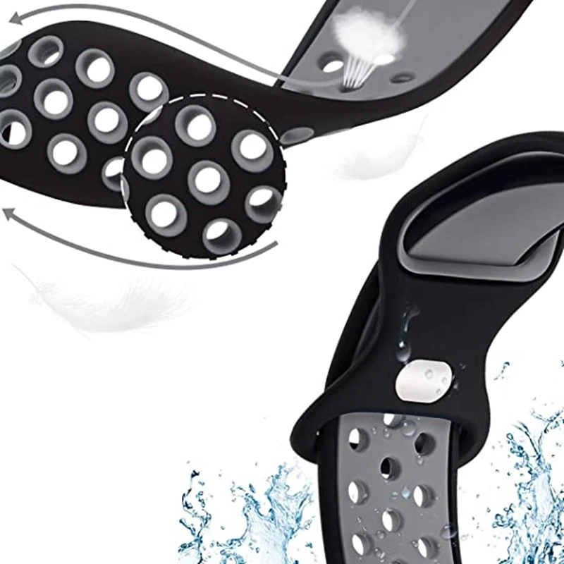 Silicone Strap For Apple Watch Band 49mm 44mm 40mm 42mm 45mm 41mm Breathable Watchband Bracelet iWatch Series Ultra 8 7 6 SE 5 3