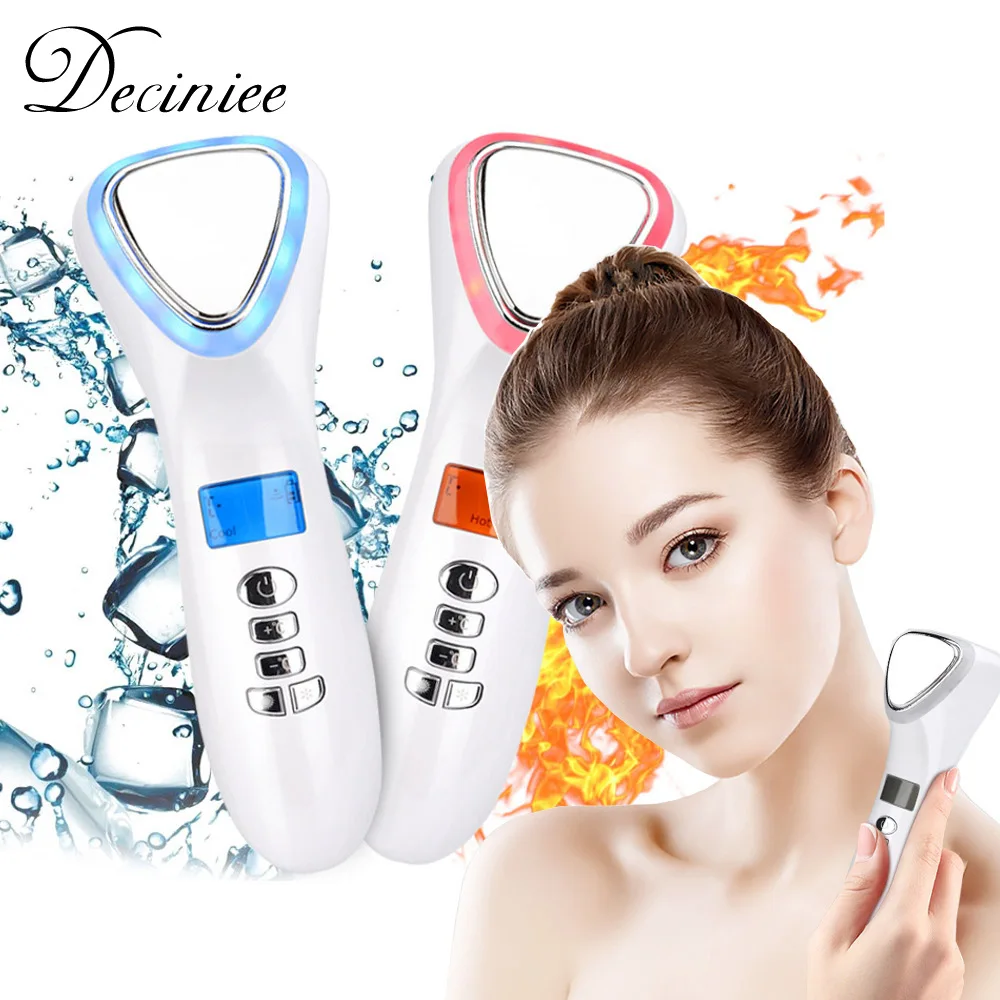 

LED Face Lifting Ultrasonic Cryotherapy Hot Cold Hammer Light Photon Facial Machine Massager Face Tighten Wrinkle Remover Beauty