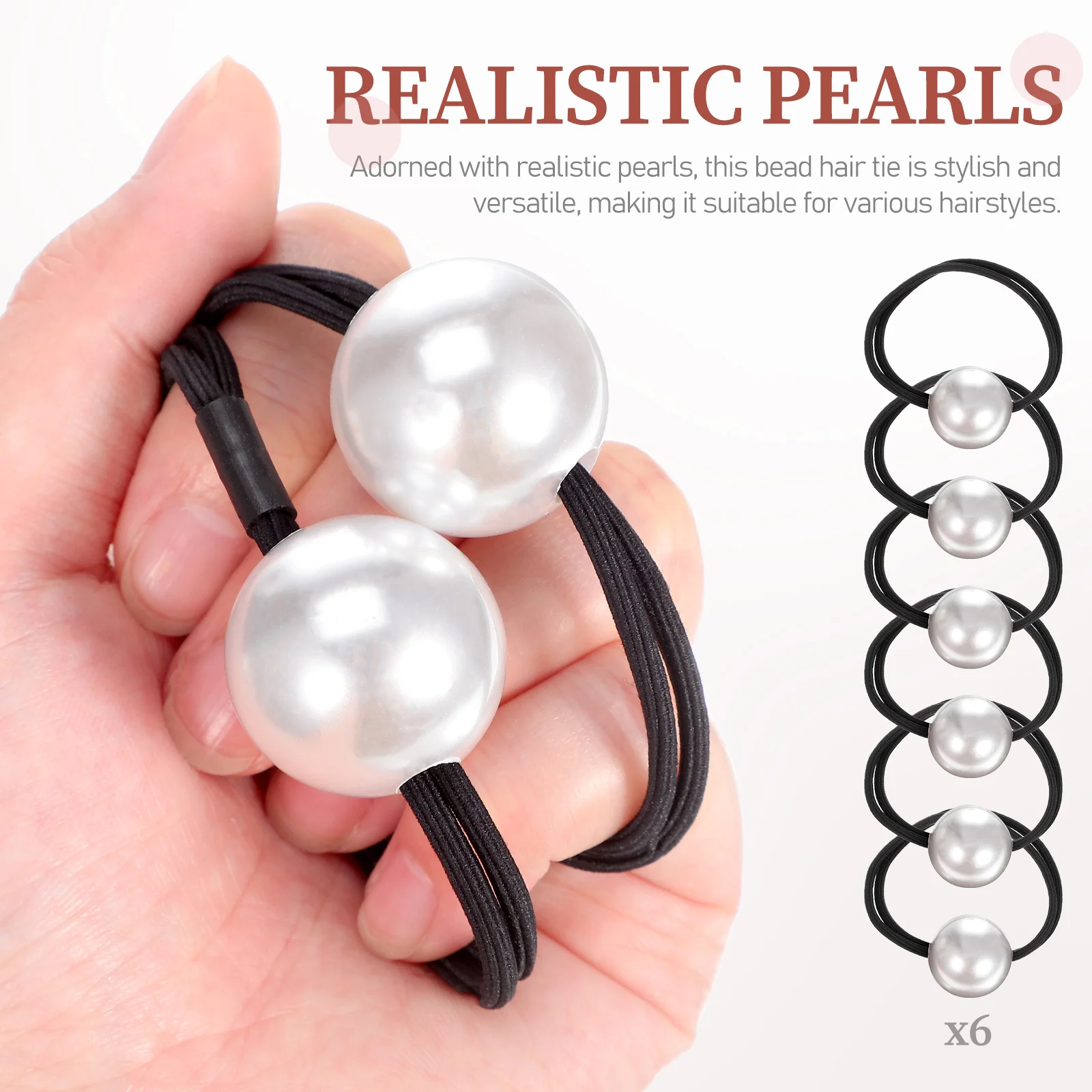 6 шт. жемчужные веревки для волос топперы браслеты галстуки французские