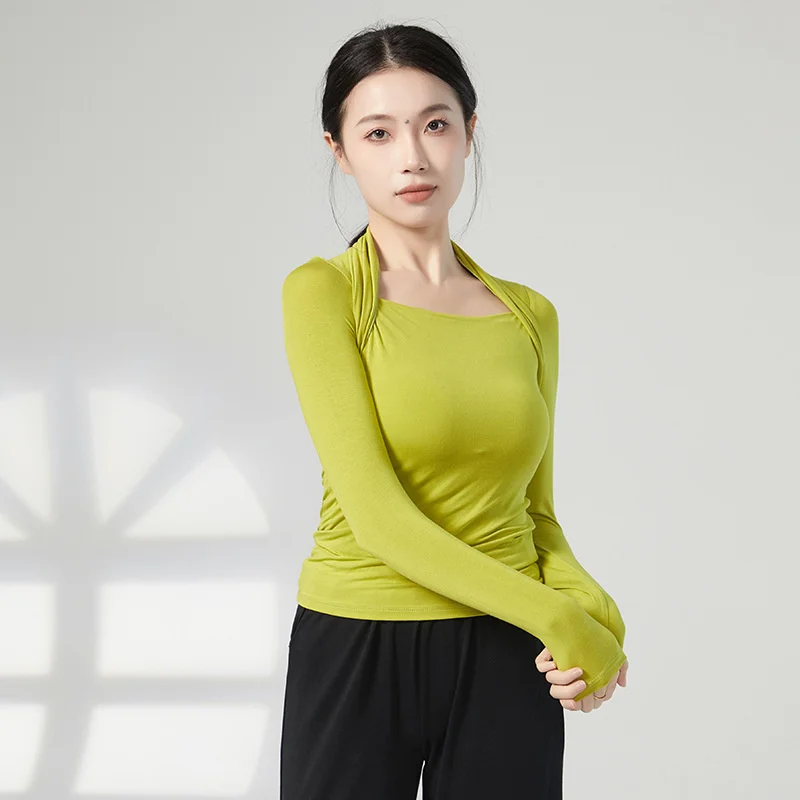 Женские тренировочные топы с длинными рукавами балетная классическая