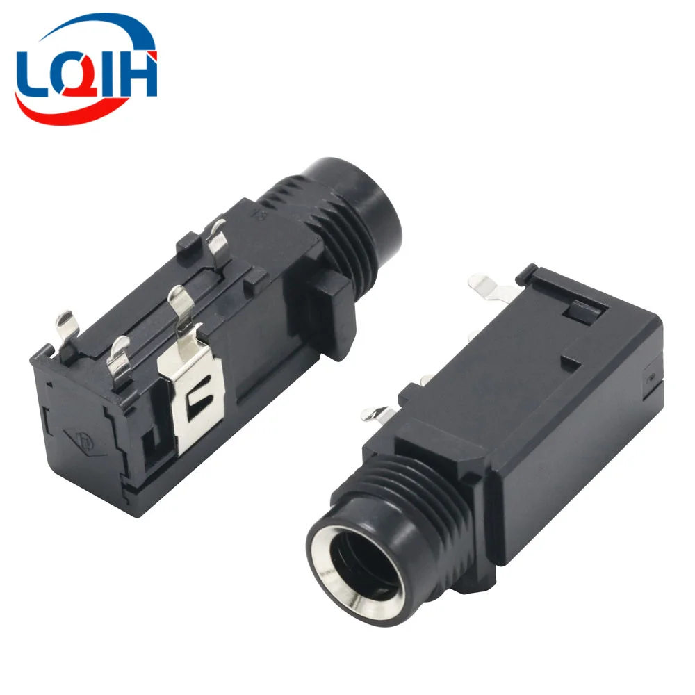 5 шт. DIY 6 35 мм разъем 4P стерео двухканальный гнездо для микрофона Аудио прямой