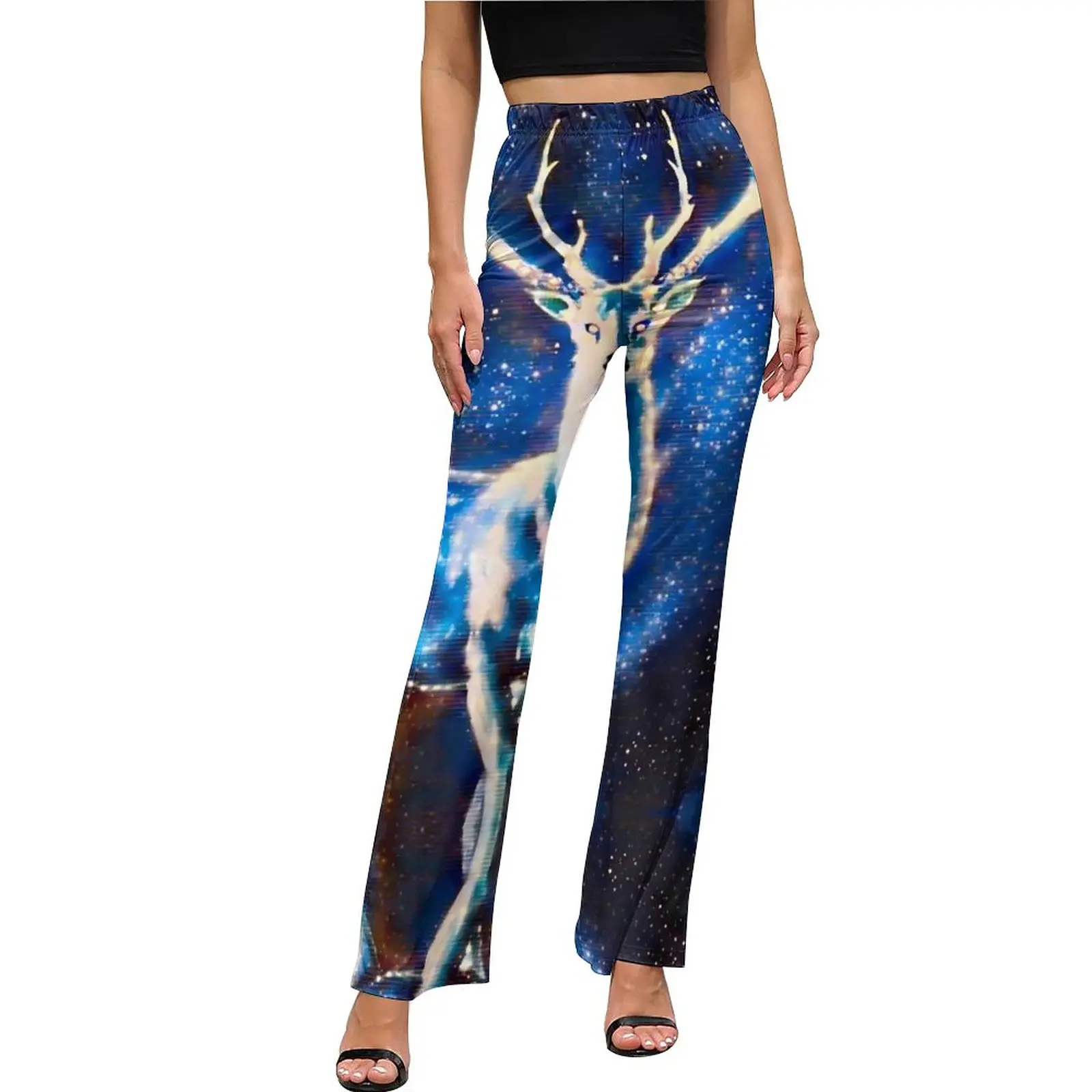 

Alien Space Deer Pants Abstract Animal Kawaii Flared Trousers Summer Women Graphic Harajuku Slim Pants