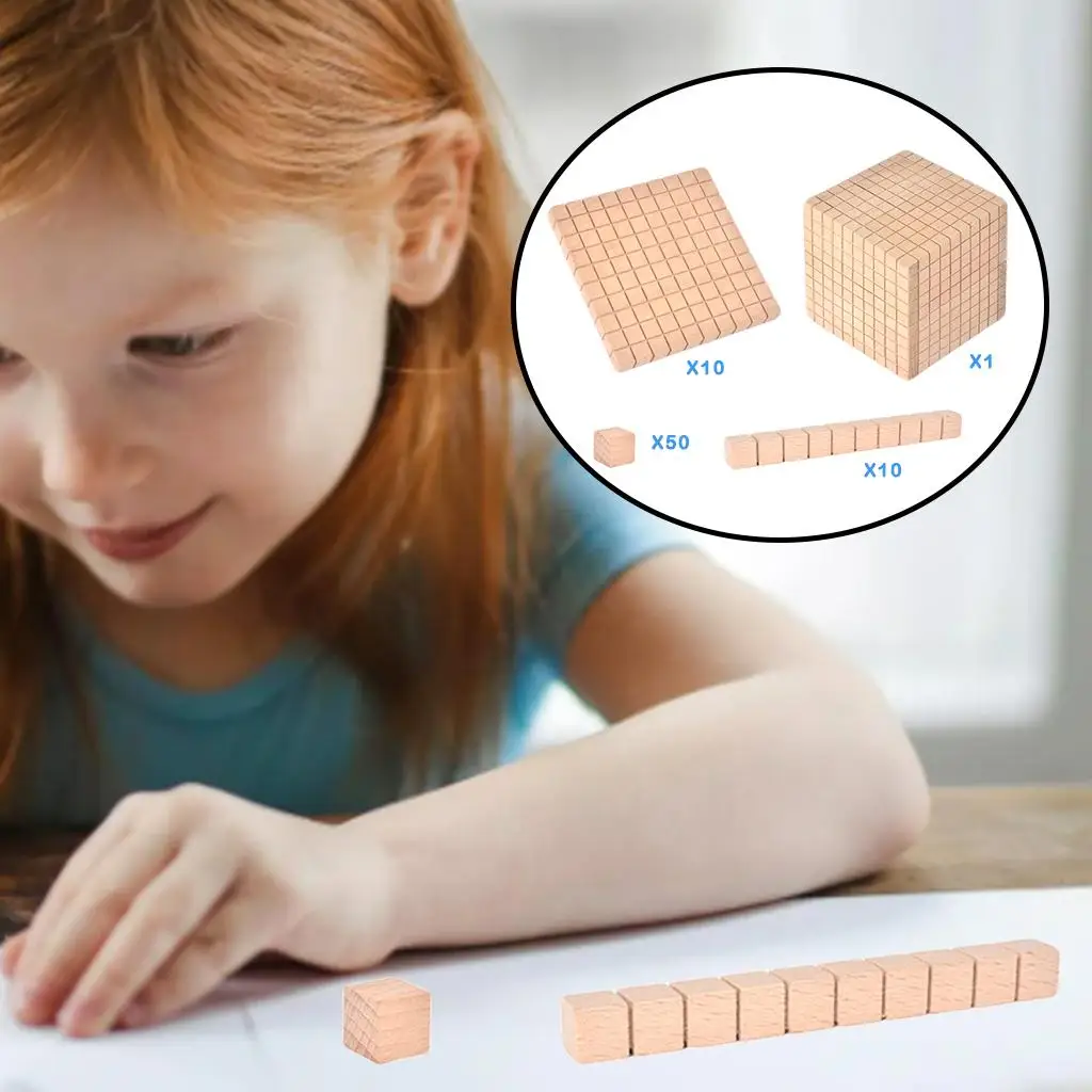 

Монтессори, сделай сам, деревянная основа, десять блоков, классная математическая манипуляция, Ранняя математика, обучающая игрушка для дет...
