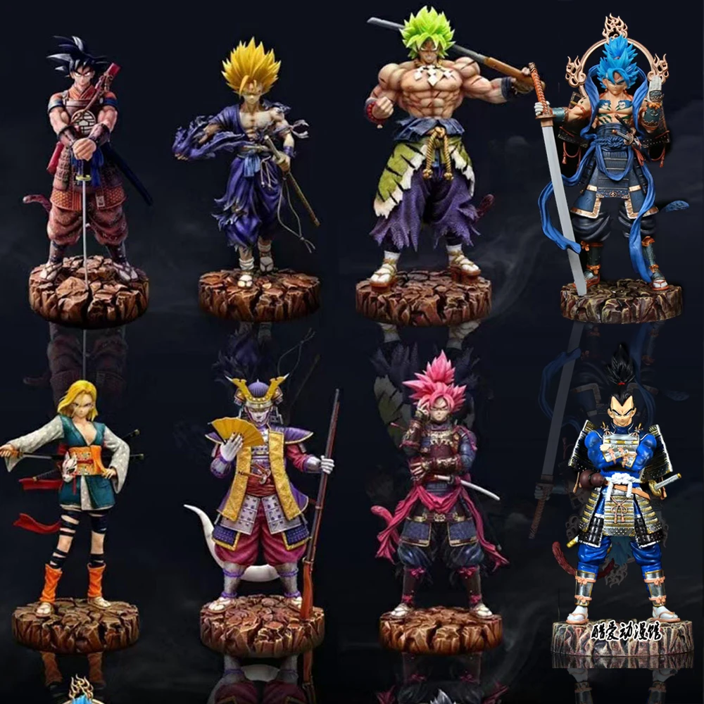 

Gk Dragon Ball Anime Figure 34cm Samurai Son Goku Gohan Vegeta Figurine Super Saiyan Model Statue Doll Toys for Children Gift