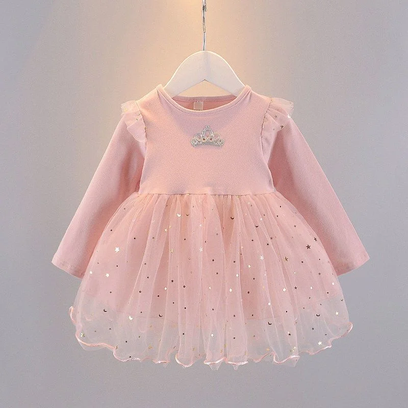 

Цельнокроеное платье для девочек на весну и осень, Детская Корейская версия, плюшевое пончо для девочек, юбка принцессы из газовой ткани в з...
