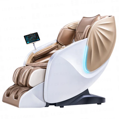 Массажное кресло LEK AI с голосовым управлением, Электрическое Кресло для всего тела, массажное кресло для растяжки шиацу с роликом для икры