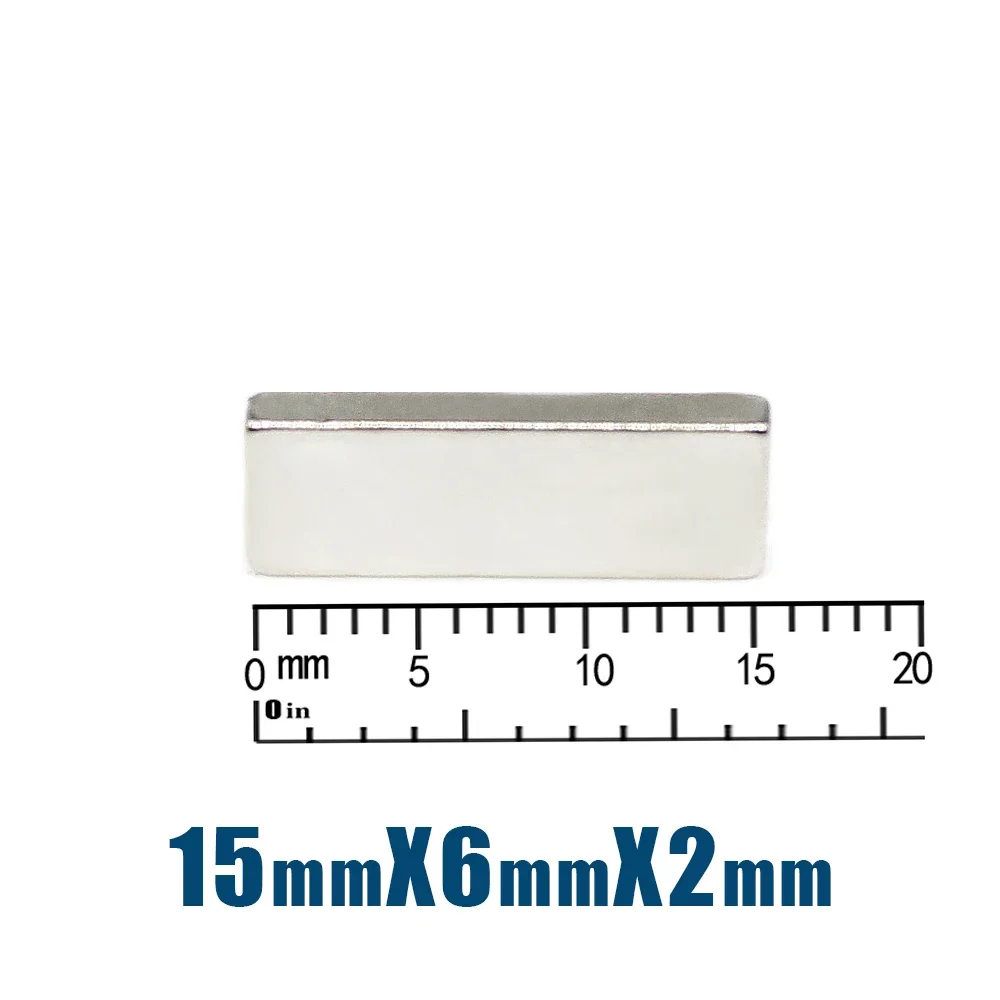 20/50/100/200 шт. Блок 15x6x2 мм мощные магниты N35 прямоугольные Постоянные неодимовые 15*6*2