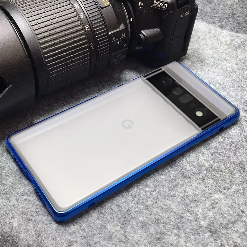 

Magnetic Double-Faced Clear Glass Case with Metal Frame For Google Pixel 6 Pro Aramid Protective Transparent Cover Back Shell