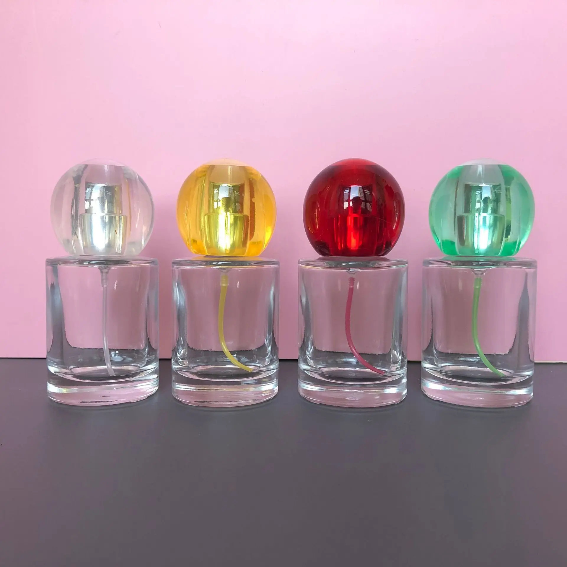 30ml Glass Refillable Spiral Thick Bottom Round Glass Atomizer Perfume Bottle Cosmetic Empty Spray Bottle Container