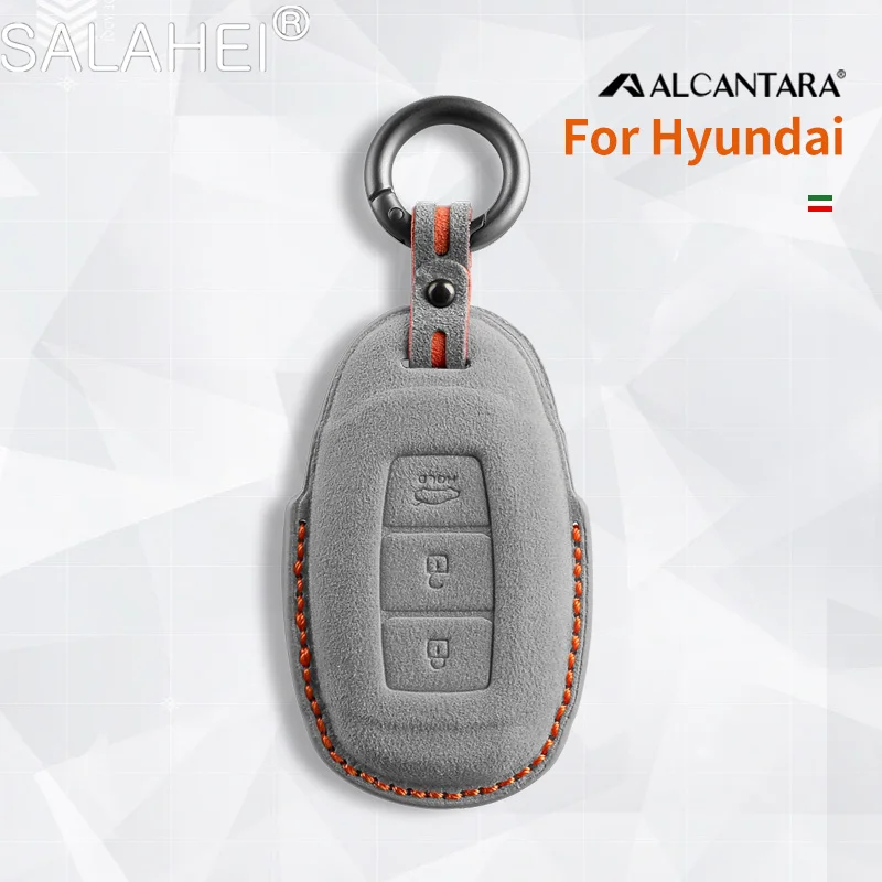 

Alcantara Suede Car Key Case Cover Holder For Hyundai Santa I20 I30 IX35 Encino Kona Solaris Azera Elantra Accent Creta Santafe