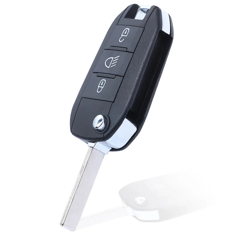 

KEYECU 3 кнопки 433 МГц 4A чип для Peugeot 3008 Rifter Expert 2017-2019 для Citroen C3 C4 C5 C6 откидной пульт дистанционного управления HUF8435