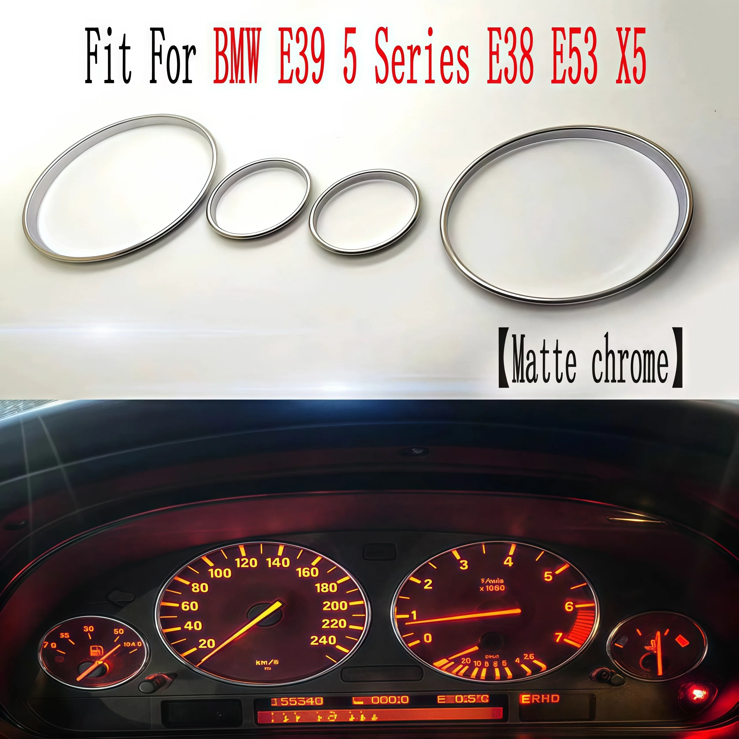 

Усовершенствованное матовое серебряное кольцо на циферблат спидометра, кольцо приборной панели, подходит для BMW E39 M5 M 5 серии E38 E53 X 5