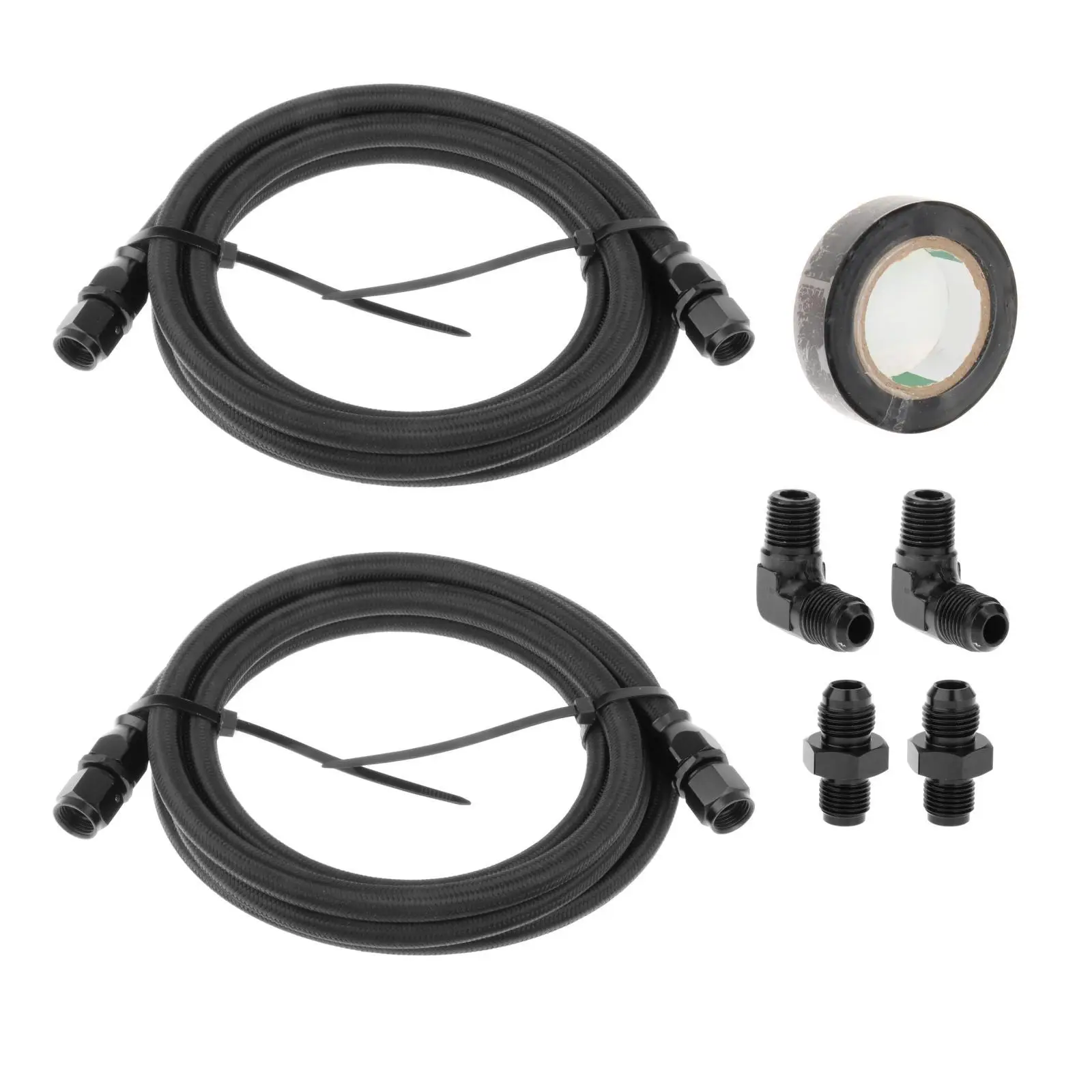 

2x Transmission Cooler Hose Easy to Use for H350/700R4/TH400 Transmission Cooler Line Hose Fitting Heavy Duty Gas Oil Line Hose