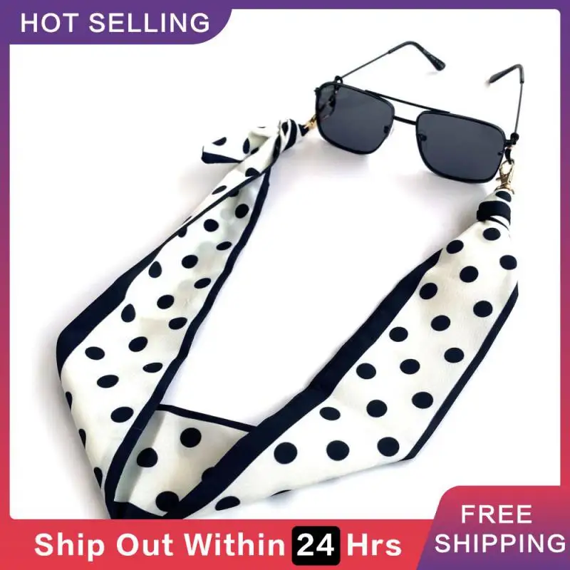

JETTING Printed Silk Scarf Glasses Mask Chain Retro Summer Fashion Exquisite And Elegant Accessories Dinner Party Out