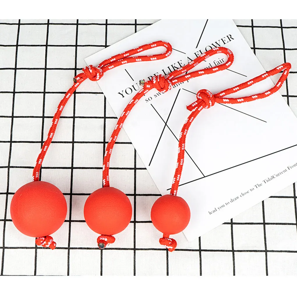 

Toy Ball Elastic Red Durable Full Core Bite Resistance Tug Balls Grinding Teeth Safe Dog Toys Outdoor Travel Playing