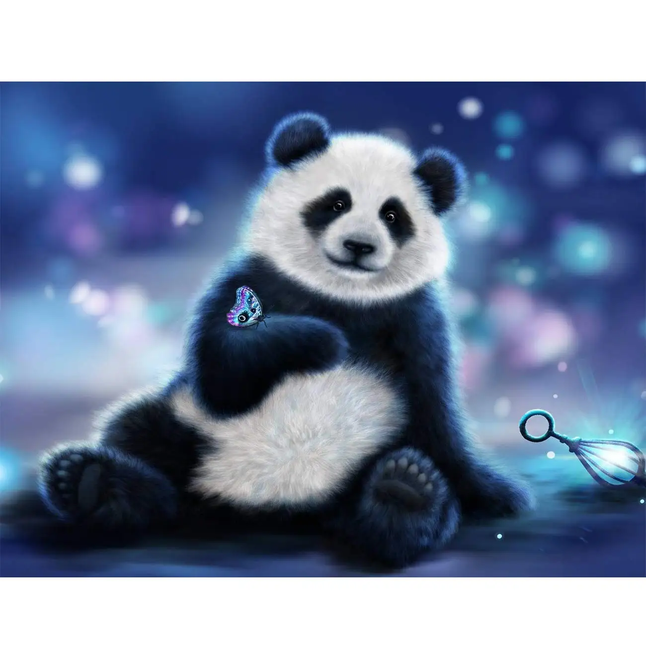 Алмазная картина 5D рисование бабочек и панд наборы с числами наклеиваемая для