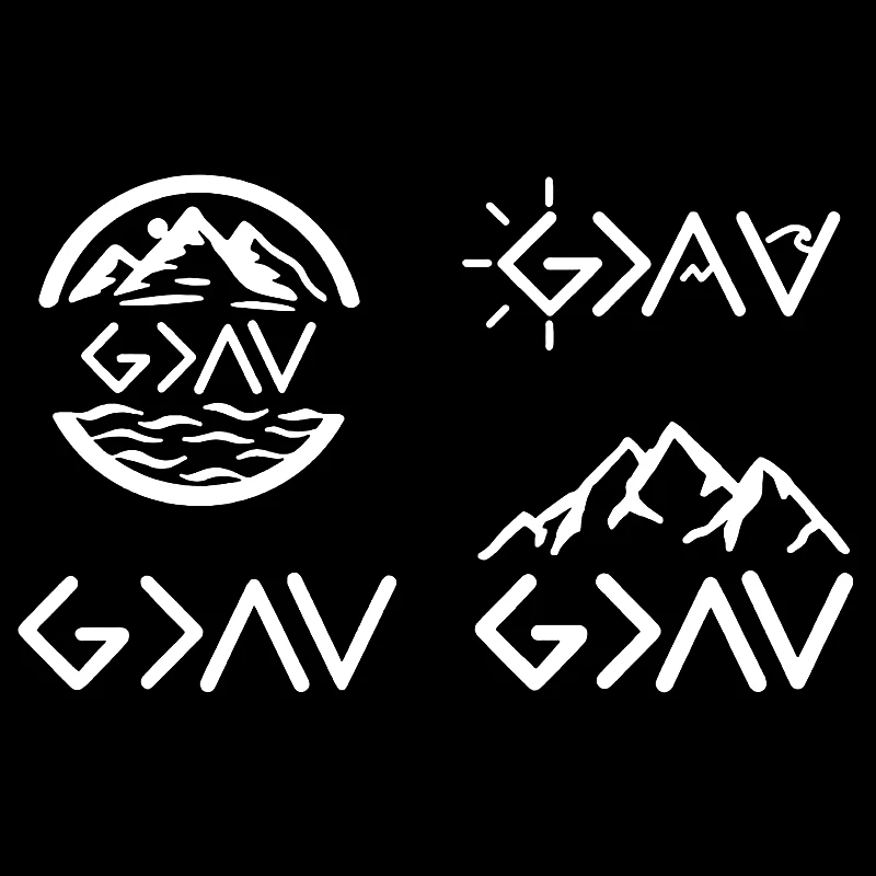 22028 #   Наклейка «Бог больше, чем взлеты и падения» в упаковке, круг, горы, наклейки, автомобильные наклейки, автомобильные аксессуары кейт мэннинг золоченые горы