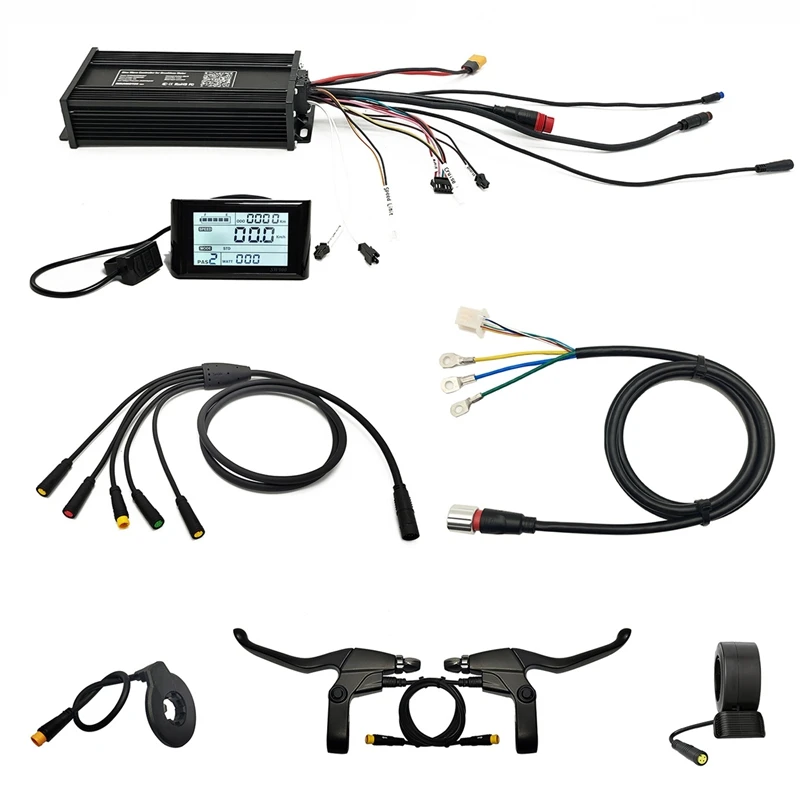 

New 36V 48V 52V 1000W-1500W 35A 3-Mode Sine Wave Ebike Motor Controller With Colorful SW900 LCD Display Kit