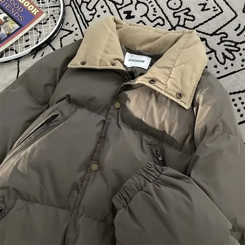 2023 винтажное Свободное пальто из хлопка зимняя утепленная теплая Повседневная