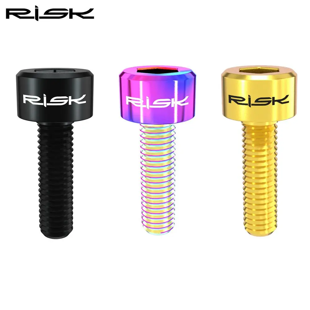 

6PCS Ultralight Handlebar Bicycle Accessories Titanium Alloy with Washer Titanium Bolt Stem Screws Bike Parts