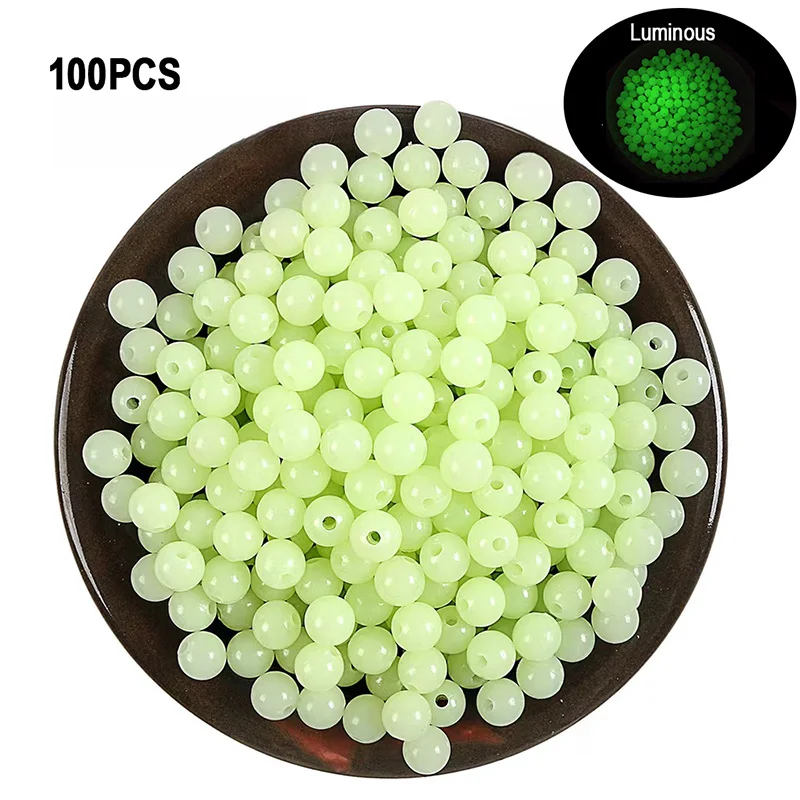 100 шт./упаковка, светящиеся бусины для рыбалки, 4/5/6 мм | AliExpress