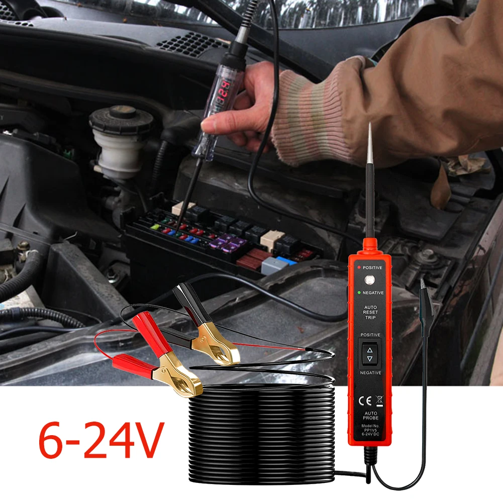 

DC 6-24V Car Vehicle Circuit Tester Power Probe Automotive Diagnostic Tool Electrical Current Voltage Track Locate Power Scanner