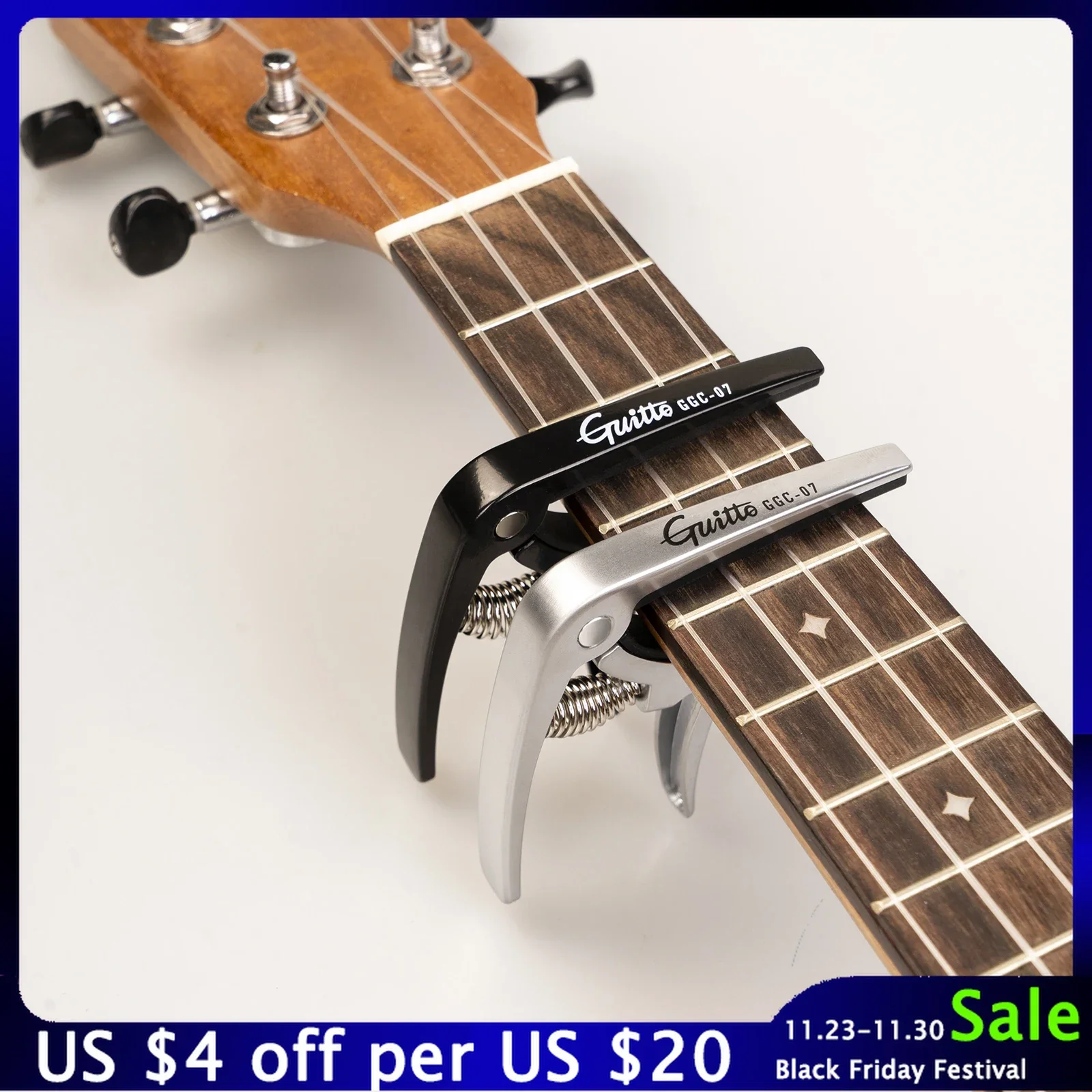 

GUITTO GGC-07 Universal Ukulele Capo Kirsite Change Quick Clamp Key For Acoustic Classic Electric Guitar Parts Accessories