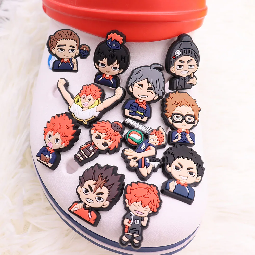 

Смешанные 50 шт. Haikyuu Sports Japan аниме-волейбол Boys PVC обувь шармы украшения DIY браслет рюкзак Croc Jibz вечерние подарок